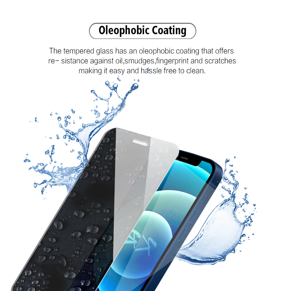 2021 China Manufacturer 9h 0.33mm 2.5D Silk Anti Spy Privacy Tempered Glass Screen Protector for iPhone 11 12 PRO Max Mini